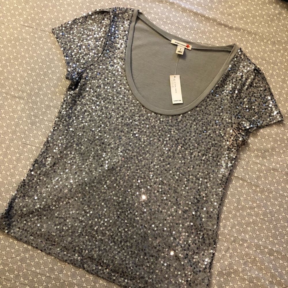 NWT Old Navy Sequin Short Sleeve Top